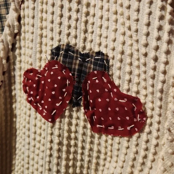 Womens Christmas, Holiday, Gingerbread Embroided Festive Open Textured Cardigan - Picture 4 of 9